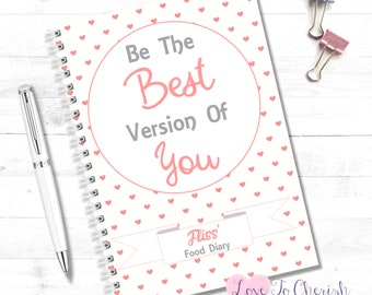 Personalised Food Diary - Be The Best Version Of You - Pink Diet Journal - Slimming World Compatible - Weight Watchers Friendly - Calorie