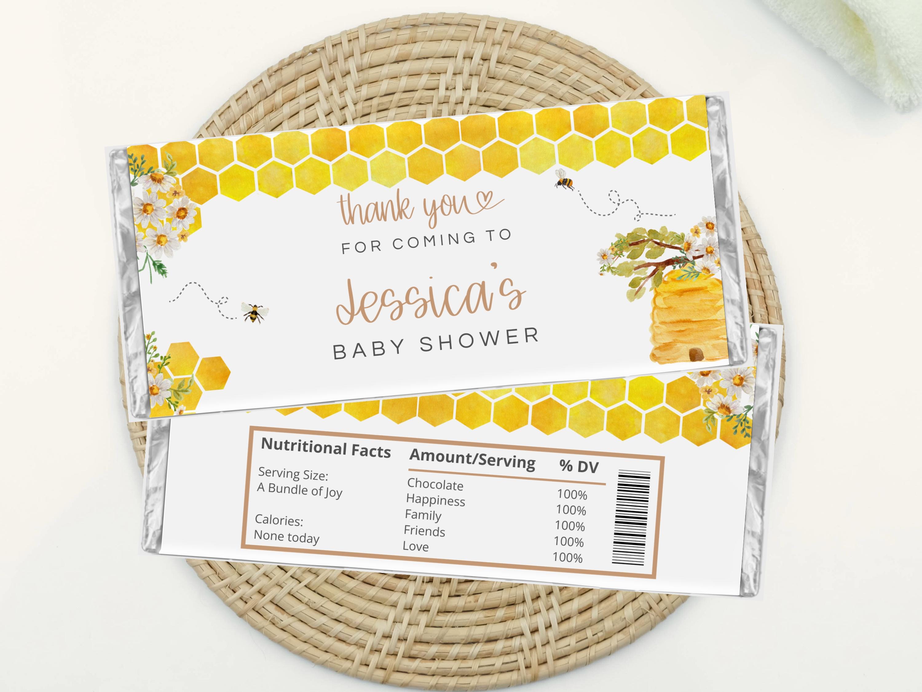 Yellow Cholate Rapper A Little Honey Candy Wrapper, Bee Theme Chocolate Label, Editable ...