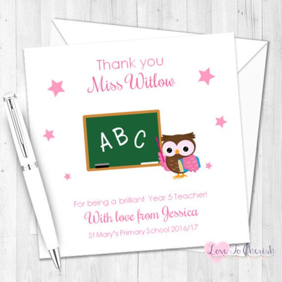 GIFT FOR TEACHER 6x Thank You Gift Tags TA’s Pre School Assistants Kraft Card