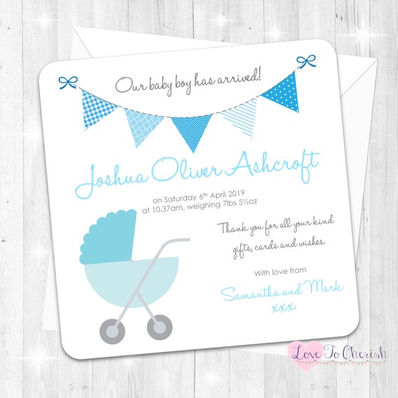 personalised birth announcement cards