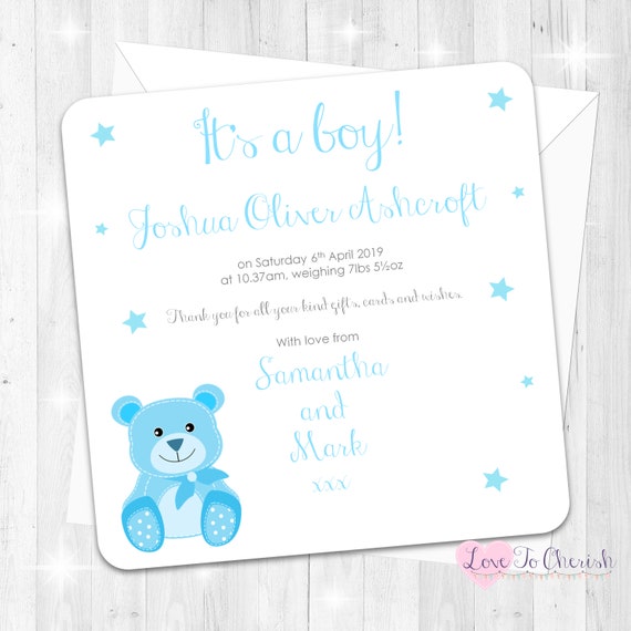 personalised birth bear