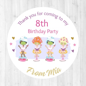 Girls Pink Pamper Party, Girl's Spa Day, Personalised Birthday Stickers - Thank You Labels for Party Bags - 12 or 24 stickers