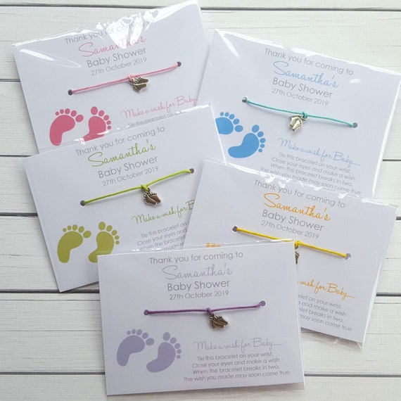 Wishing Brazalete Baby Shower Regalos Thank You Personalizado Niña// Niño //