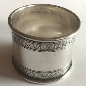 Large Gorham Fan Design sterling silver Napkin Ring Serviette Holder 1879