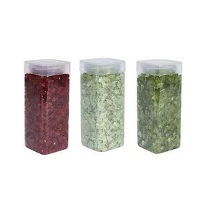 750g Square Jar of Glass Pebbles 5-8mm - Colour Choice - Wedding Table Vase Fillers