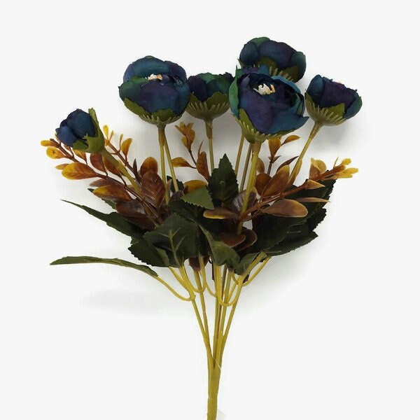 Navy Artificial Flowers Etsy UK