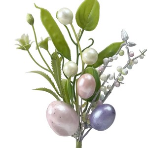 Artificial Easter Picks - Large Choice - Seasonal Floral Arrangements H21cm Pearl Egg