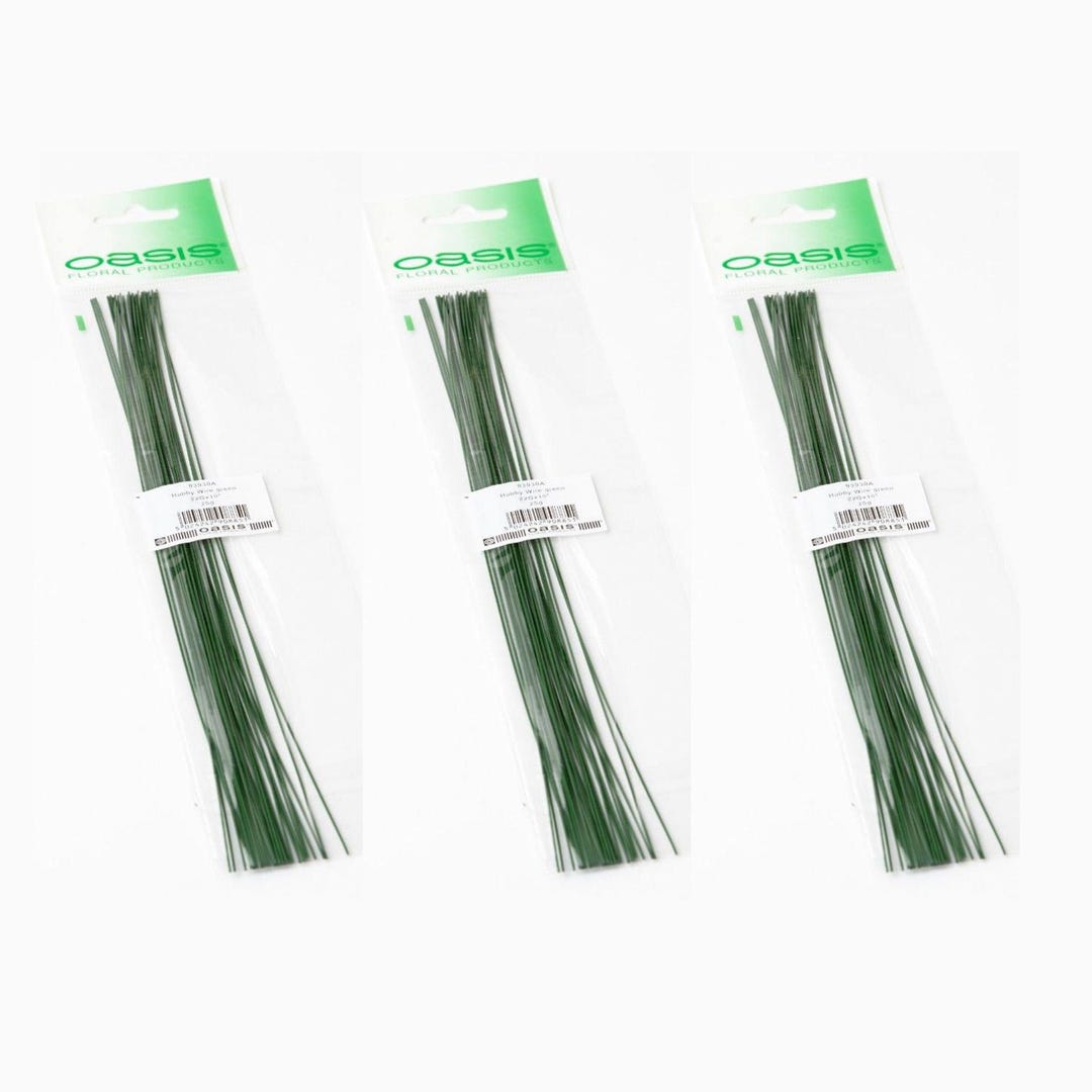 Stub Wire 25g Green Florist Pre Cut Stub Wire - Stem Support & Extension - Size ...