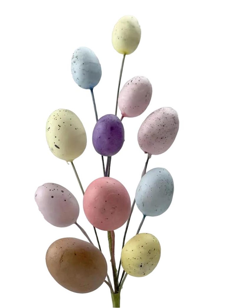 Artificial Easter Picks - Large Choice - Seasonal Floral Arrangements H29cm 10 Eggs