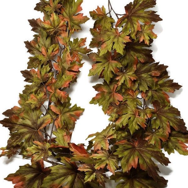 180cm Autumn Colours Artificial Maple Leaf Garland - Floral Craft