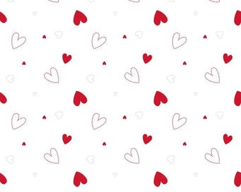 Red Dotty Hearts Cellophane Roll - 80cm x 100m - Valentine's Flower/Gift Wrap