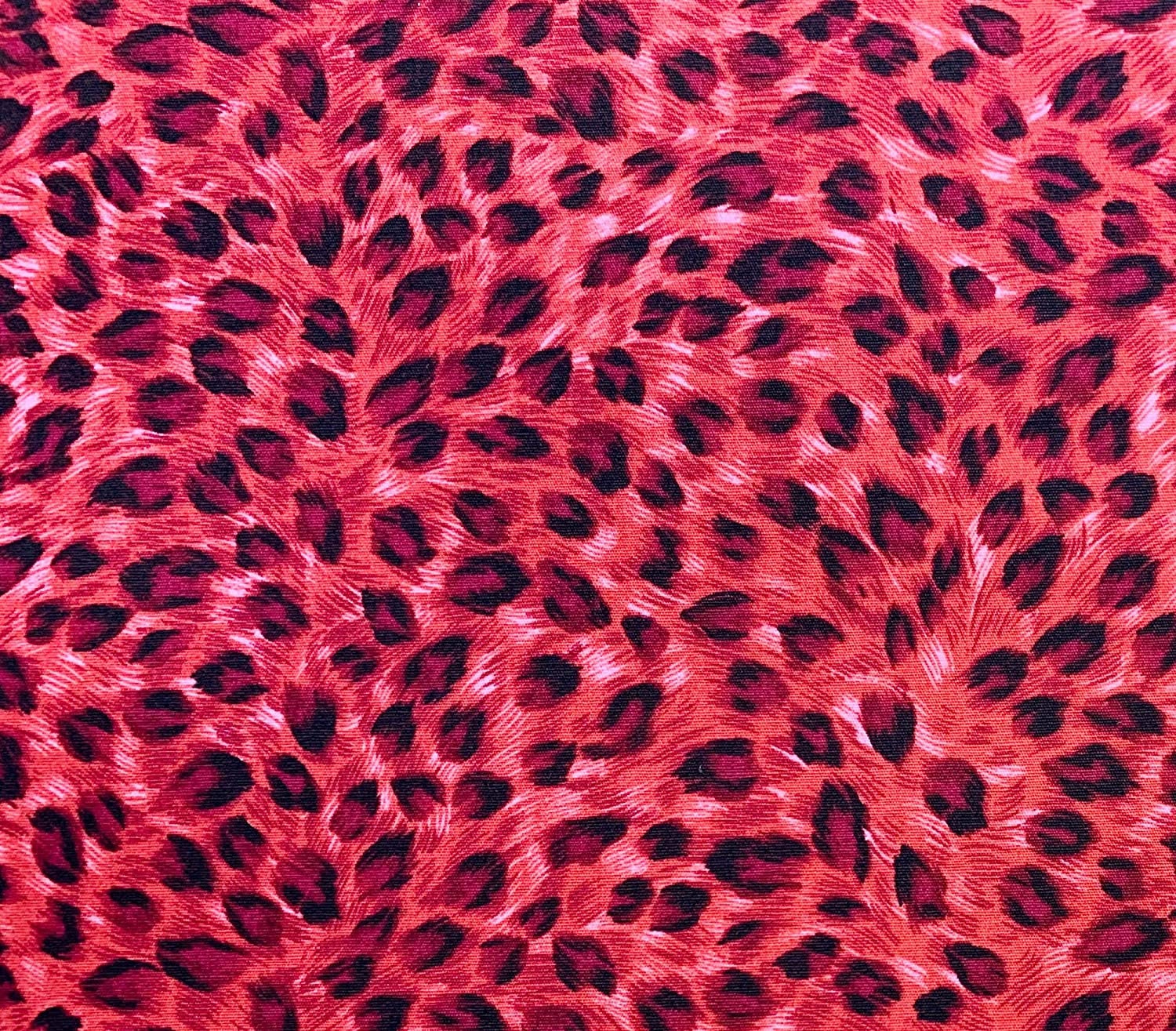 Red Leopard Print Material
