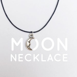 Moon Necklace Adjustable adjustable Surfer Boho Jewelry Minimal Simplicity Buddha Ohm Yoga Wax tape Natural image 1