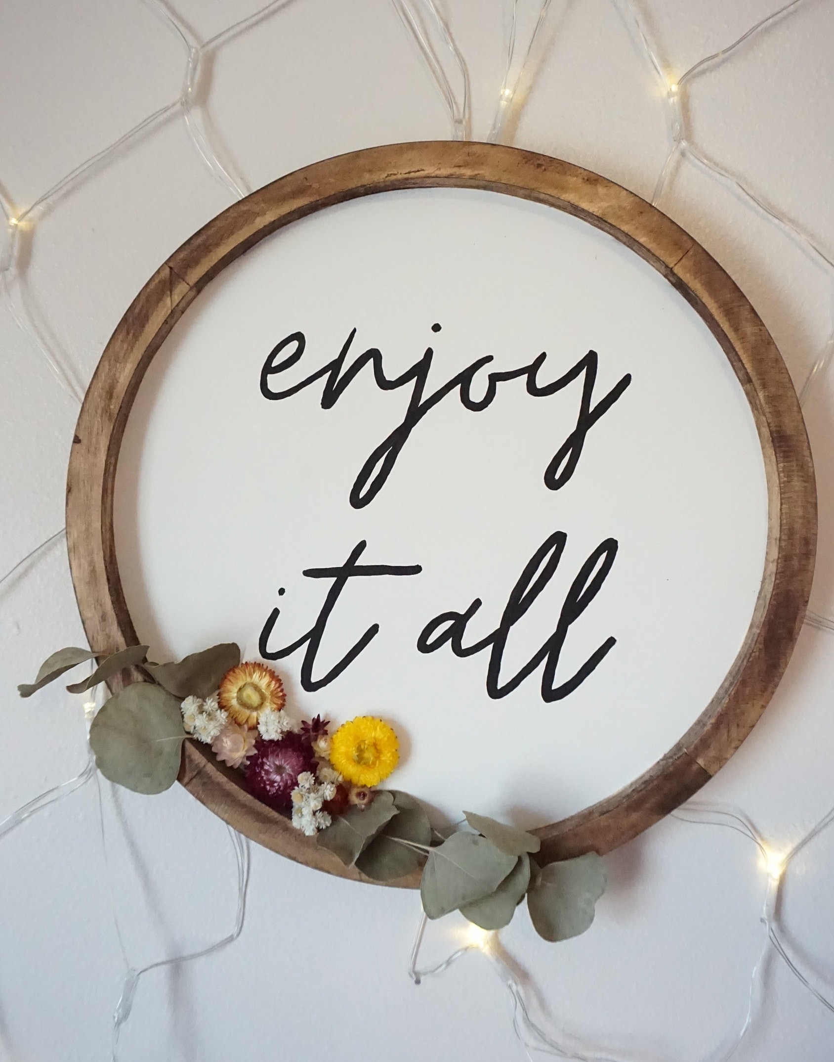 Wood Sign with Dried Flowers Etsy