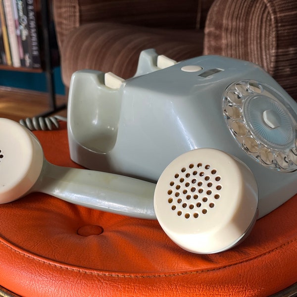 Vintage 1970 Grey Rotary Phone Made in Italy