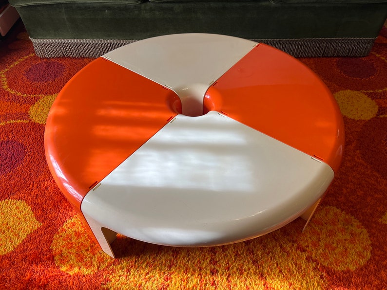 Space Age 1970's Coffee Table Bernini Mod. 700 Quattro Quarti Design Rodolfo Bonetto Made In Italy zdjęcie 6