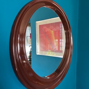 Space Age Brown Mirror / 1970&#39;s Large Plastic Mirror