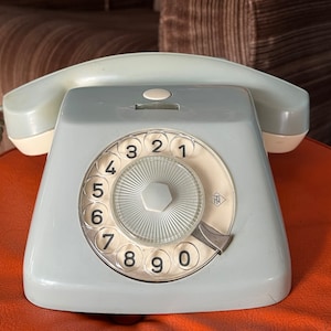 Vintage 1970 Grey Rotary Phone Made in Italy