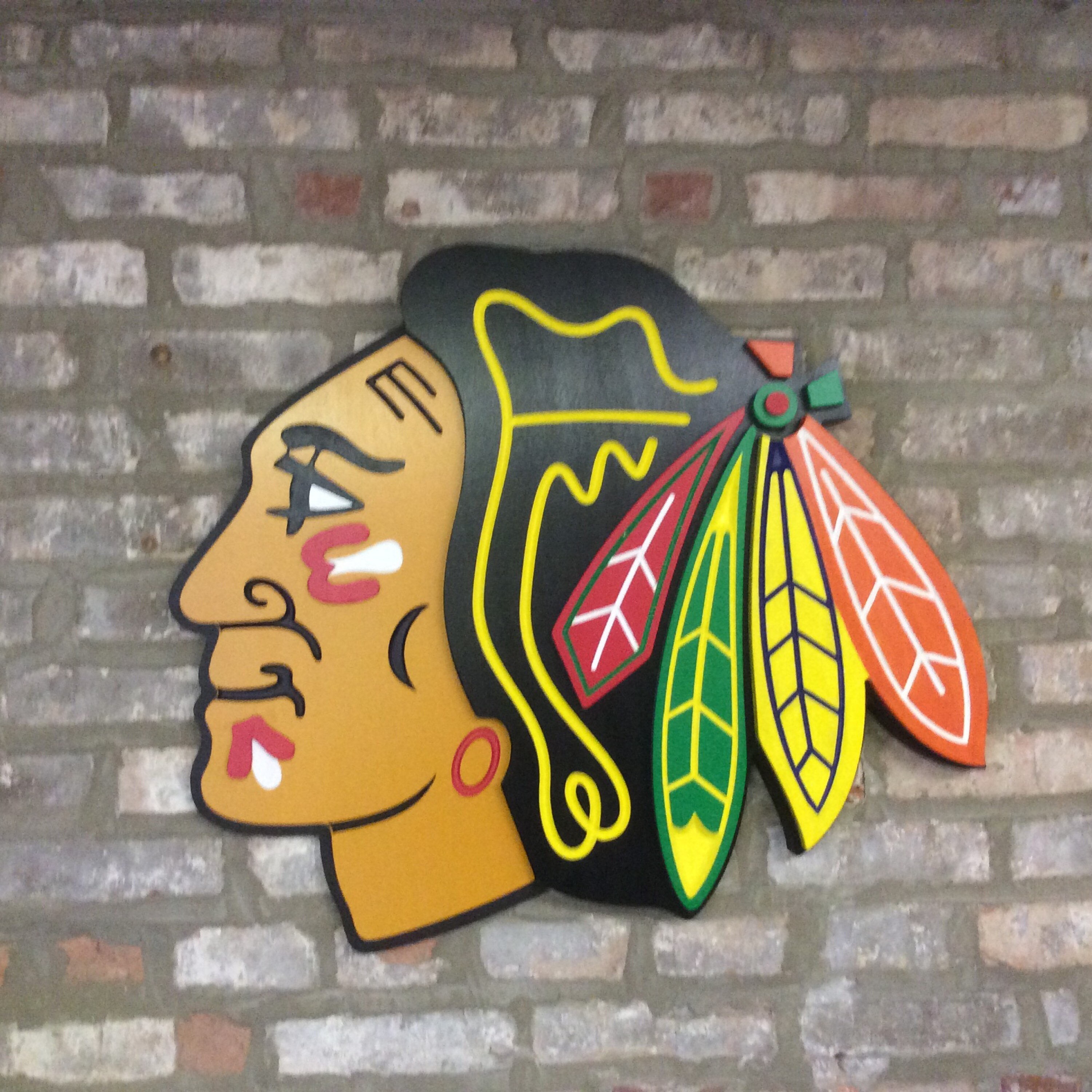 Chicago blackhawks Indian head 3D plaque Chicago Blackhawks Etsy