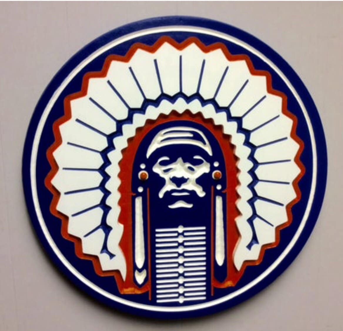 Chief Illiniwek Logo Embroidered Patch 4 x 4 +/- Fighting Illini