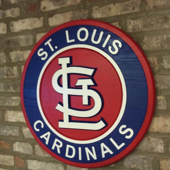 MLB St. Louis Cardinals 12 Circle with State and Team Logo Wood Sign
