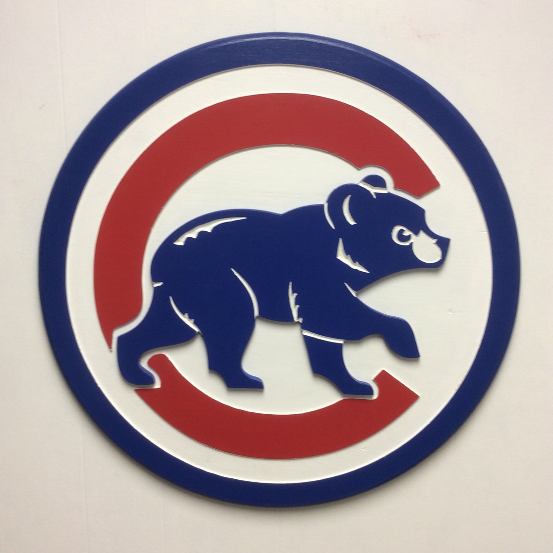 Chicago Cubs Wood Carved and Hand Painted Cubby Bear Logo Etsy
