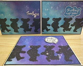Starry Night Galaxy Dancing Bear Silhouette Greeting Card A2 Size Customized by YOU