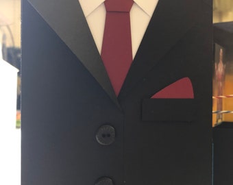 Shirt & Tie Accordion Fold Card (w/Light Up Option) A2 Size