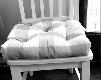 black and white gingham chair cushions