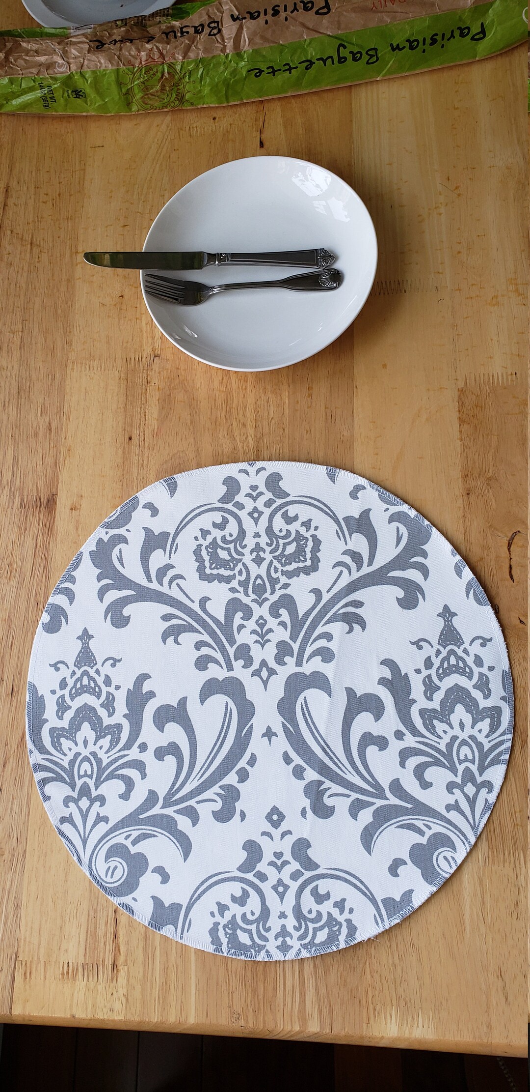 Round Placemats, Beige Natural Ticking Stripe Cotton, Centerpiece, Table Linen, Etsy