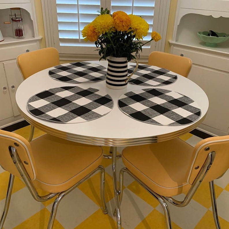 Gunmetal GREY and White Placemats Buffalo Plaid Buffalo Check Etsy