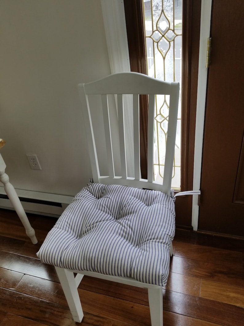 Set of 2 Ticking Stripe Chair Pads Seat Cushions 16 X Etsy