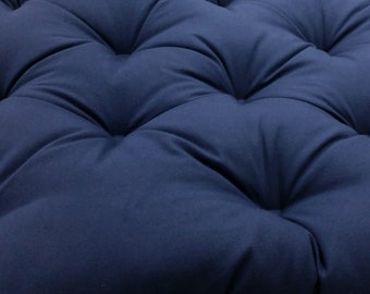 38 x 14" navy blue tufted bench cushion, seat cushion cotton canvas