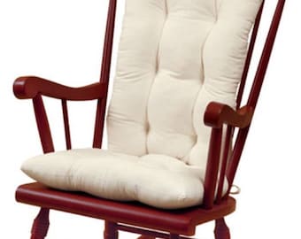 Solid color natural Rocking chair cushions,  Two piece set, cotton canvas