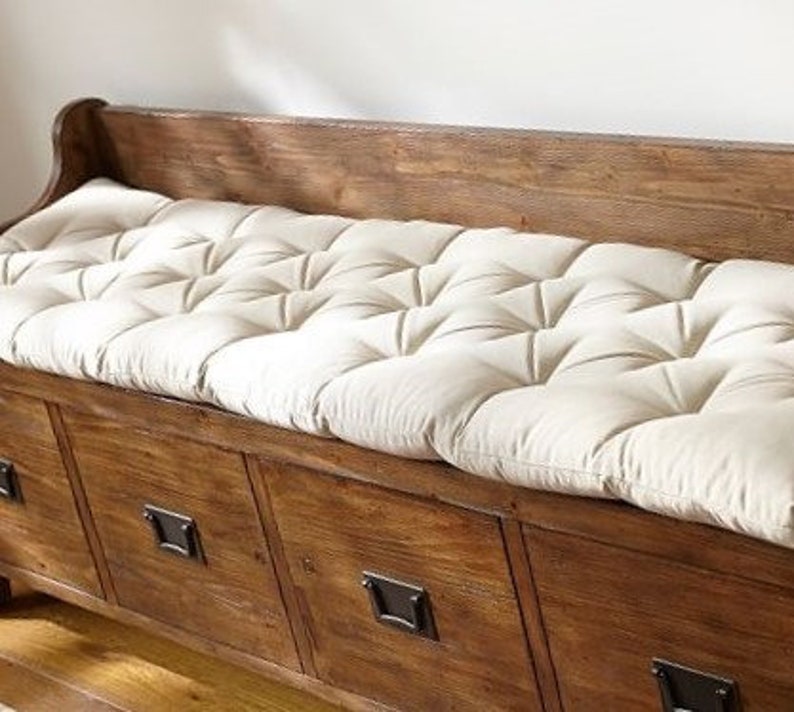 Tufted Bench Cushion School House Bench Seat Cushion Etsy