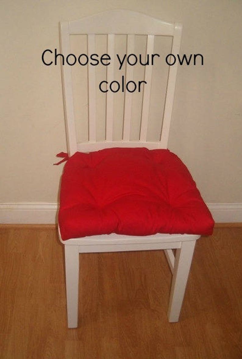 red chair cushions custom made set of 4 seat cushions Red chair pads cotton canvas