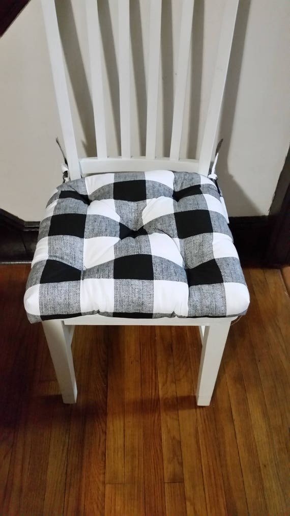 black and white buffalo check seat cushions