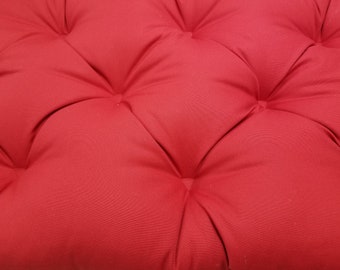 46" x 12" solid color organic cotton RED Tufted bench cushion,