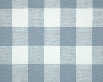 43"x 15"  cashmere blue and white Buffalo plaid Tufted bench cushion, seat cushion, farmhouse cushion,