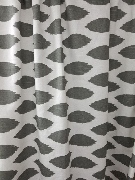 Rts Gray And White Chipper Ogee Window Curtains Two 50 X Etsy