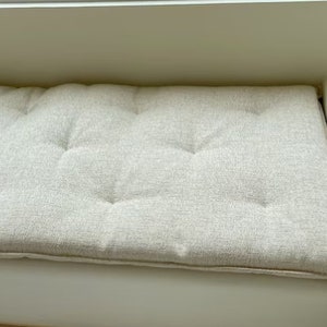 48 x 16 low tufted bench pad seat cushion, cotton canvas, thin seat pad, tufted image 3