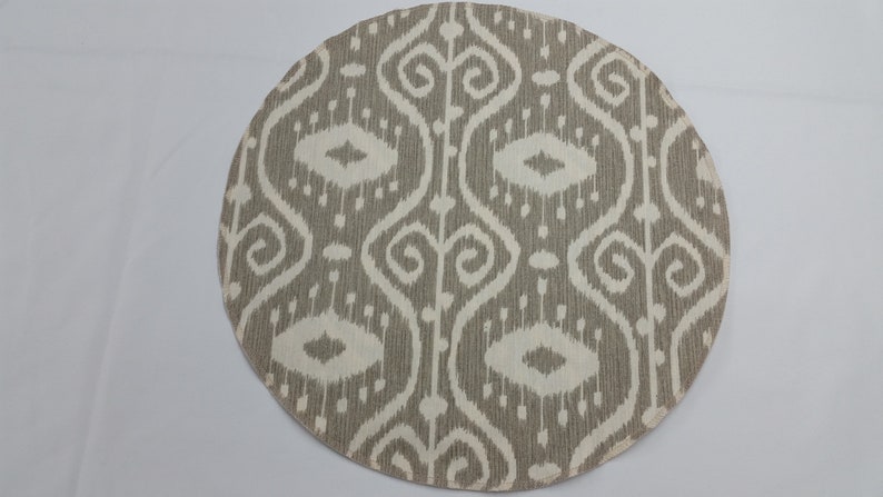 Round placemats, 16 diameter, magnolia bali wheat, beige ivory centerpiece, table linen, fabric placemats, cloth placemats image 3