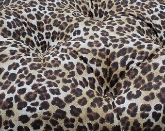 RTS 40" x 16" Brown and beige leopard print bench cushion Tufted bench cushion, seat cushion, cotton canvas