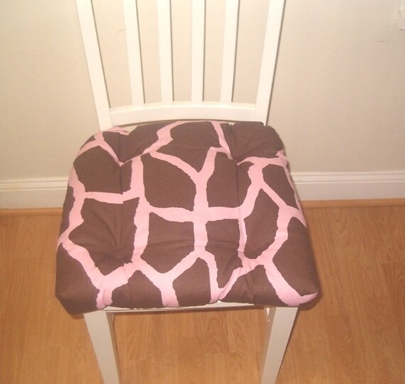 Animal print giraffe chair pad seat cushion pink and brown Etsy