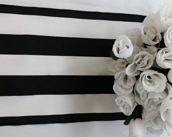 Lot of 3 black and white tablerunners , 72" x 13" Banquet, wedding decoration, centerpiece, stripe cotton, table runners