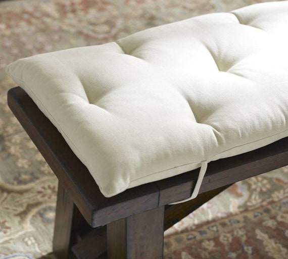 60 X 16 Solid Color Natural Tufted Bench Cushion, Seat Cushion, Seat Cushion  