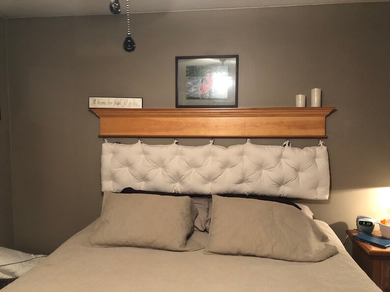 King Size Tufted Cushion With Ties for Headboard Natural Etsy