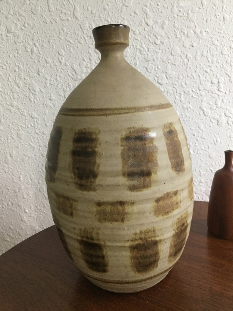 Large Mid Century Abstract Ralph Pardington Studio Pottery Vase Vessel Weed Pot RARE