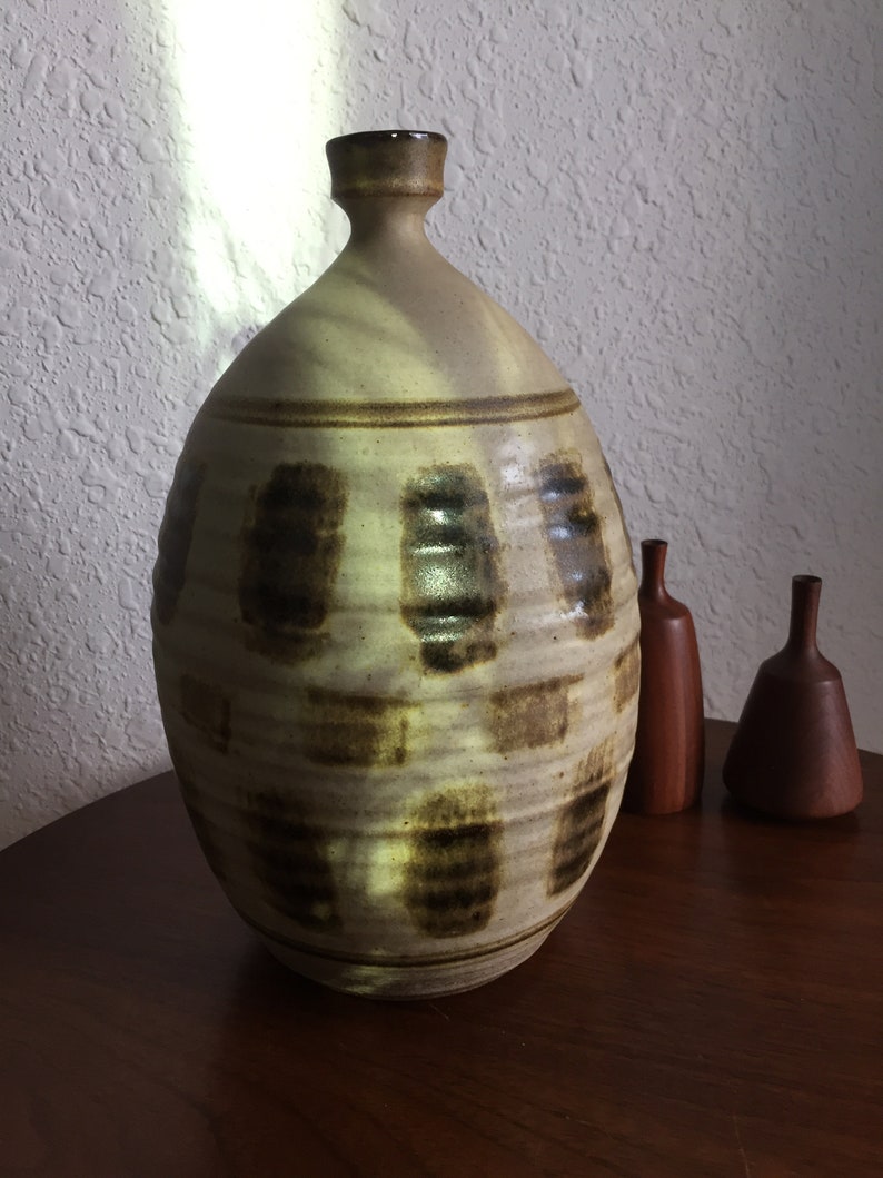 Large Mid Century Abstract Ralph Pardington Studio Pottery Vase Vessel Weed Pot RARE