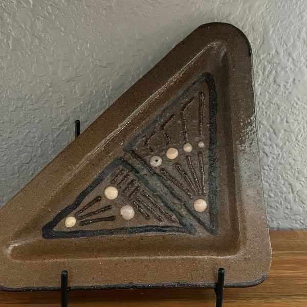 Mid Century Modern Abstract Large Studio Pottery Tray  Plate